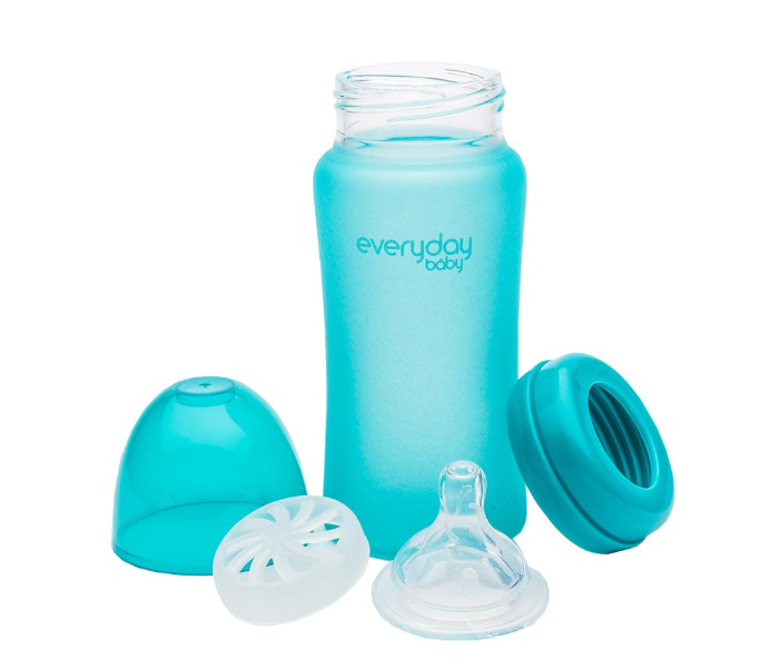 Everyday Baby 240ml Glass Heat Sensing Baby Bottle - Turquoise - Zoom Image 2