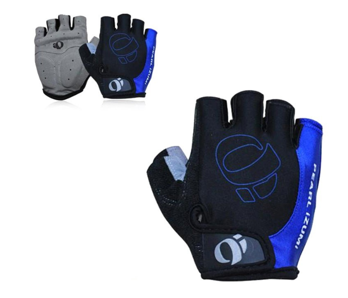 Half Finger Antiskid Gel Large Gloves for Bike and Scooter - Blue - Zoom Image 1