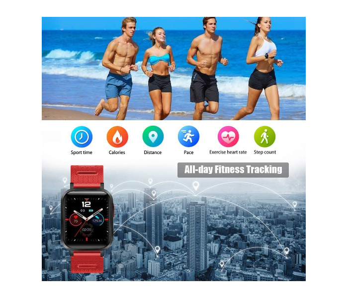 ISZPLUSH G11 1.3 Inch Touch Screen Smart Watch - Red - Zoom Image 5