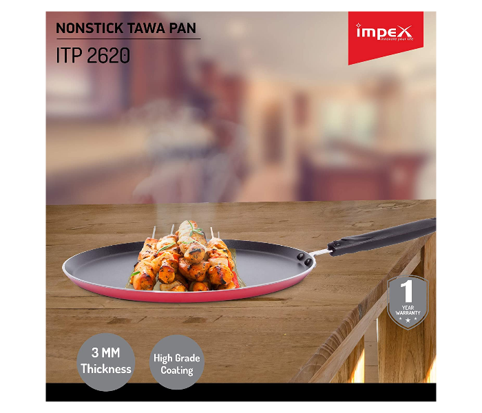 Impex ITP2620 26cm Tawa Pan - Black - Zoom Image 3