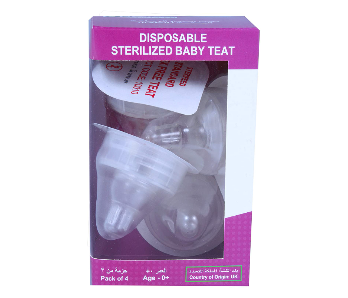 Sterifeed Pack of 4 Sterile Latex Free Standard Teats - Zoom Image 1