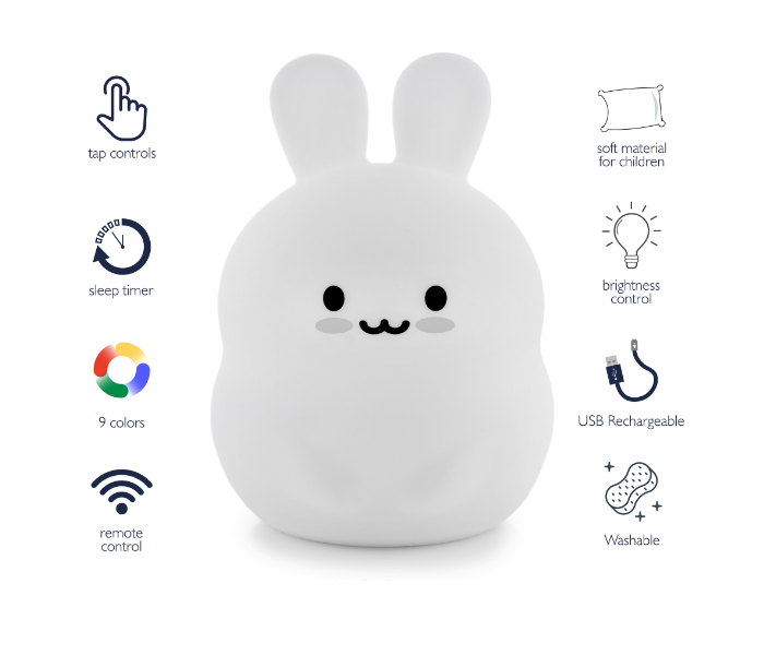 Lumipets Remote Control Bunny Nightlight Toy for Kids - White - Zoom Image 2