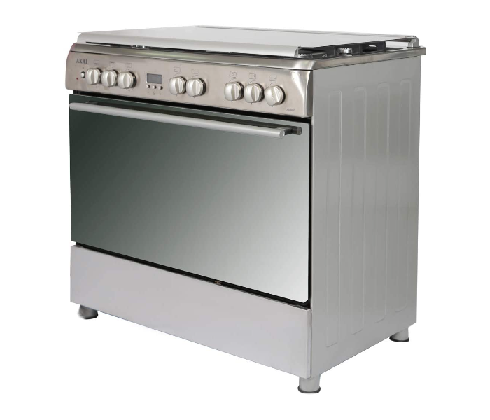 Akai F9S50G2 90X60cm 5 Gas Burner Full Safety Stainless Steel Cooking Range- Silver - Zoom Image 3