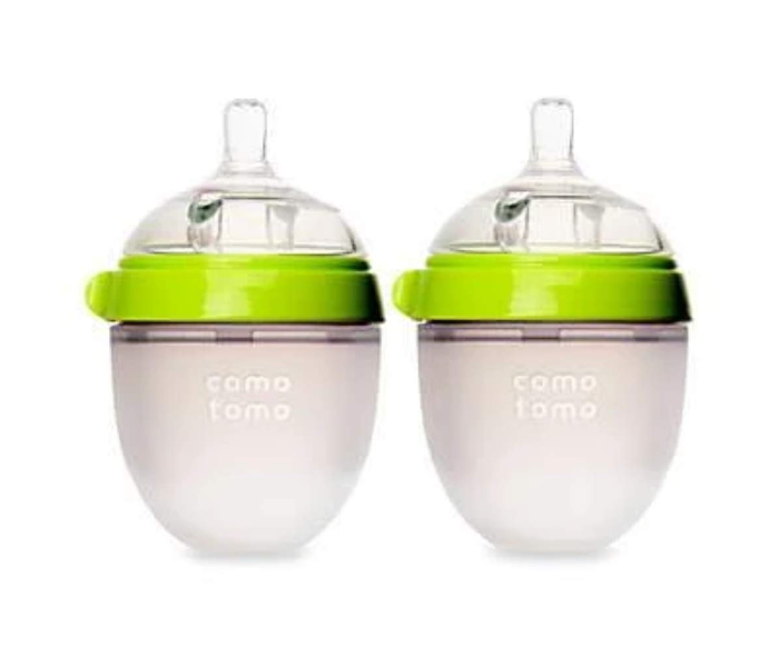 Comotomo 150 ml Pack of 2 Natural Feel Baby Bottle - Green - Zoom Image 1