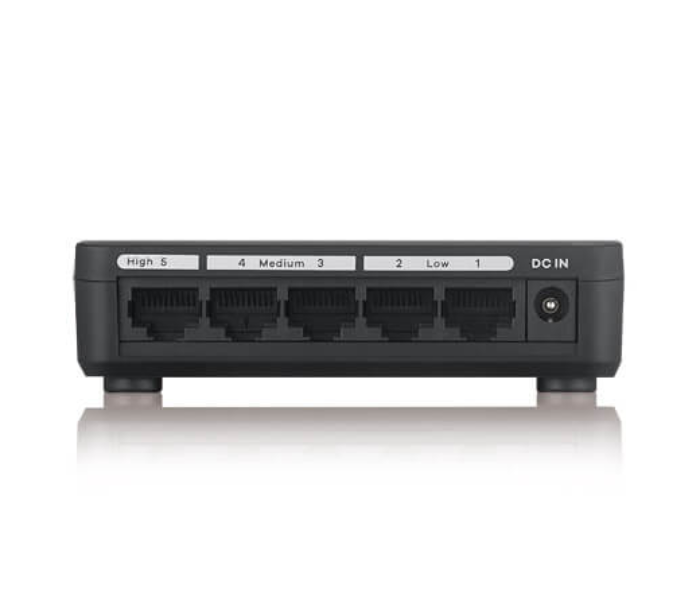 Zyxel GS-105SV25-Port Desktop Gigabit Ethernet Media Switch - Black - Zoom Image 4