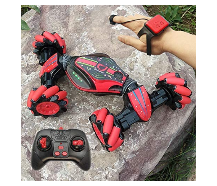 Off-Road Double Side Driving Stunt Remote Control Car for Kids - Red and Black - Zoom Image 5