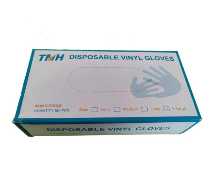 TMH-054 100Pieces Disposable Vinyl Gloves Powder Free Medium - Zoom Image