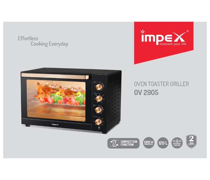 Impex OV2905 120Litre Electric Oven - Black - Zoom Image 2