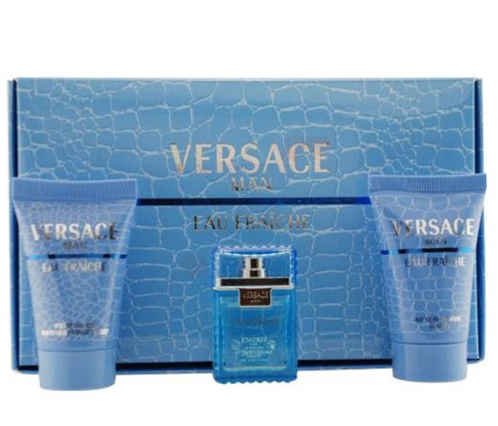 Versace Eau Fraiche Gift Set EDT 5ml Shower Gel 25ml and Body Lotion 25ml  - Zoom Image 1