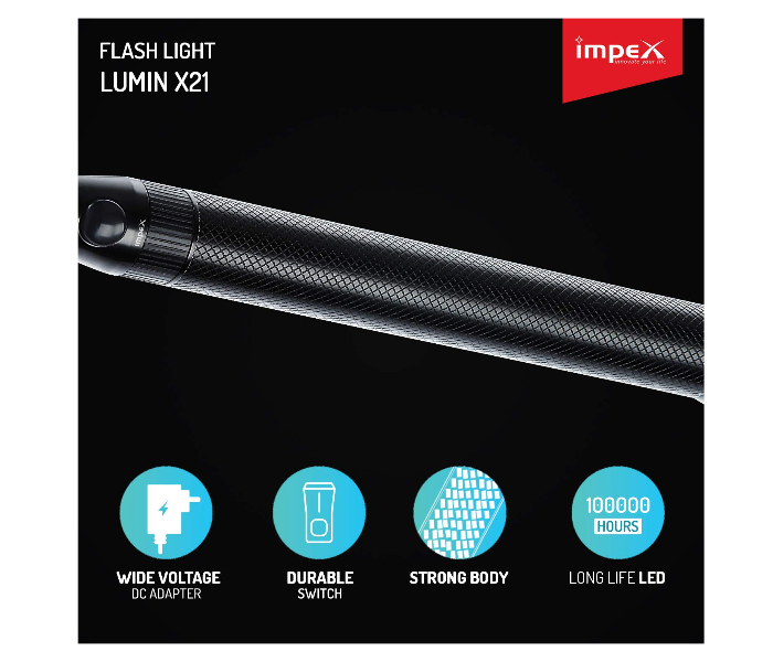 Impex Lumin X21 LED Flash Light - Black - Zoom Image 2