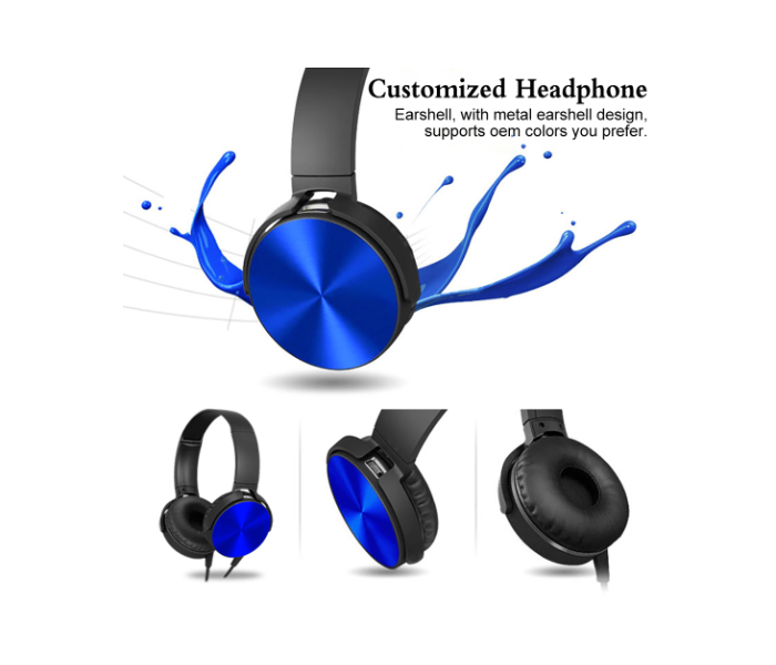 IPOS TH-193 Wired Headphone - Blue - Zoom Image 2