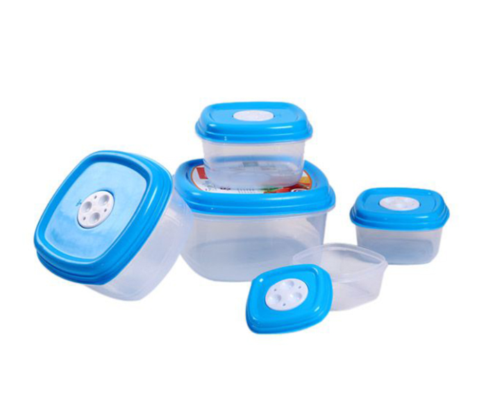 Princeware Set of 5 Vent Square Container - Blue - Zoom Image 1