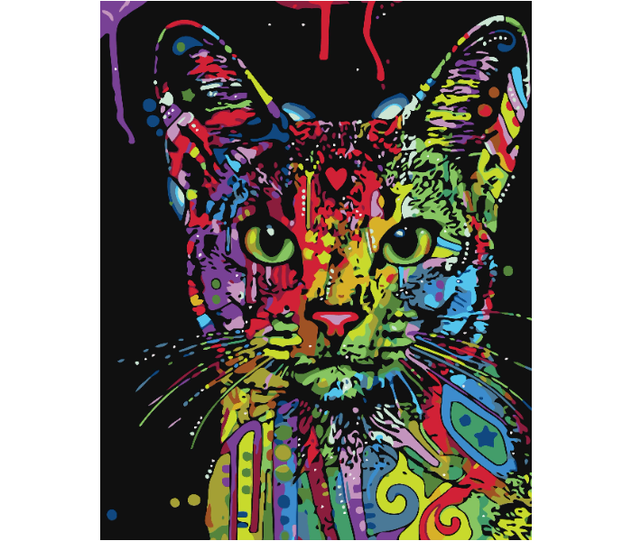 Colorful Cat DIY 3012 Canvas Painting  - Zoom Image 1