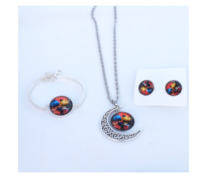 Fashion Necklace Set With Round Pendant For Women -Black - Zoom Image