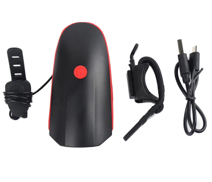 Rechargeable Cycling LED Front Light with Horn - Red - Zoom Image