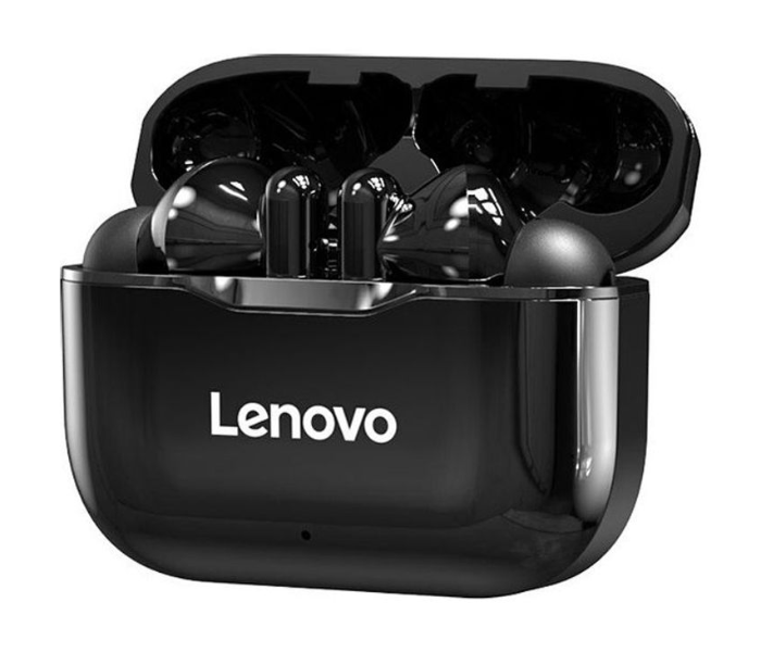 Lenovo LP1 TWS Wireless Earphone Bluetooth 5.0 Dual Stereo Earbuds With Mic A Touch Control Long Standby 300mAH IPX4 Water Proof Headset Noise Reduction Charging Case - Black - Zoom Image 1