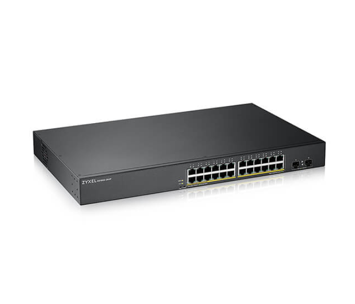 Zyxel GS1900-24HPv2 24 Port GbE Smart Managed PoE Switch with GbE Uplink - Black - Zoom Image 2