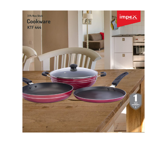 Impex KTF 444 3 Pieces Non Stick Induction Bottom Cookware Set - Zoom Image 2