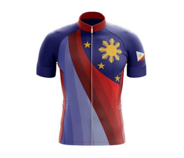 Full Zip Coolmax Polyester Cycling Jersey Philippine Flag Design XXL For Men - Zoom Image 1