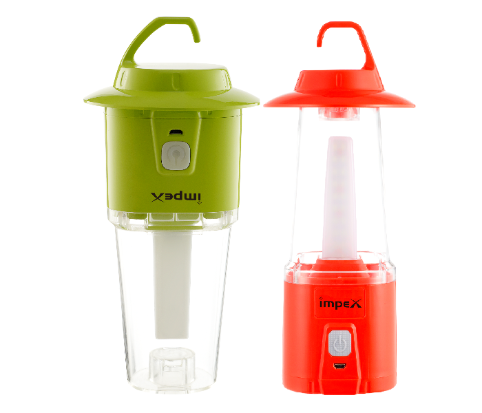 Impex CB 2285 2 Pieces Combo LED Rechargeable Lantern - Red and Green - Zoom Image