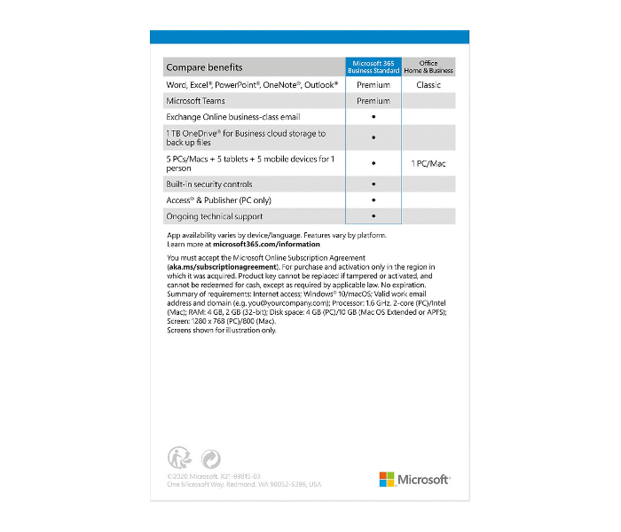 Microsoft Office 365 Business Standard 12 Months License for 1 User - Zoom Image 2