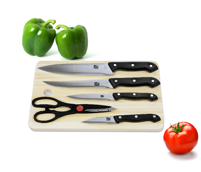 WT 6 Pieces Knife Set with Cutting Board - Zoom Image 2