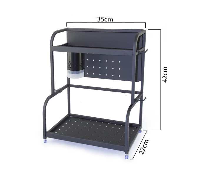 In-House 9235 2 Tier Spice Rack Organizer Shelf - Black - Zoom Image 2