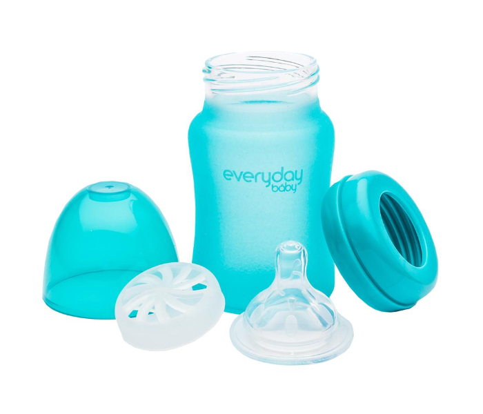 Everyday Baby 150ml Glass Heat Sensing Baby Bottle- Turquoise - Zoom Image 2