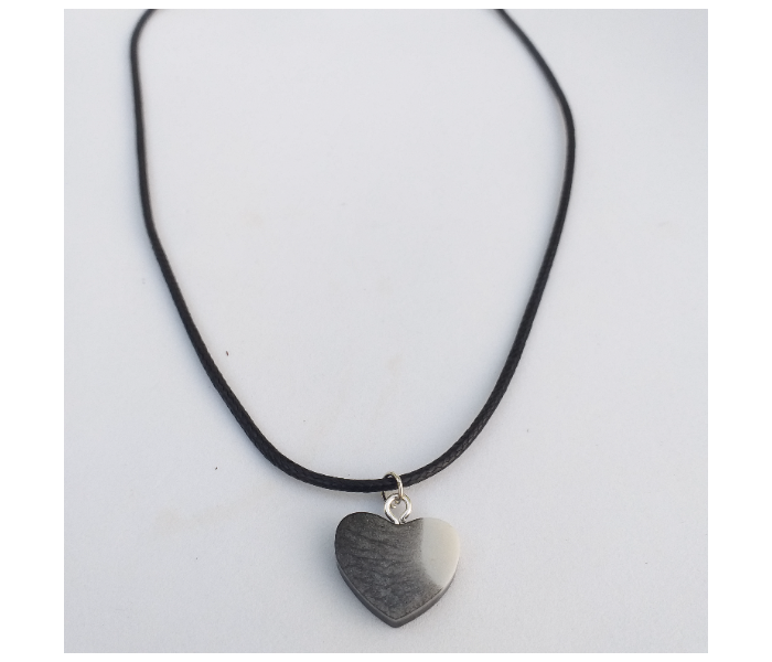 Fashion Necklace With Black Heart Pendant For Women  - Black - Zoom Image