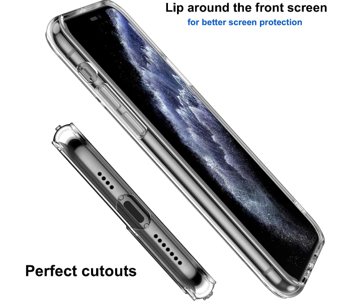 IP11PRO MAX Shock Proof Bumper Soft TPU Silicone Transparent Anti-Scratch Cover Compatible with  iPhone 11 Pro Max- Transparent - Zoom Image 2