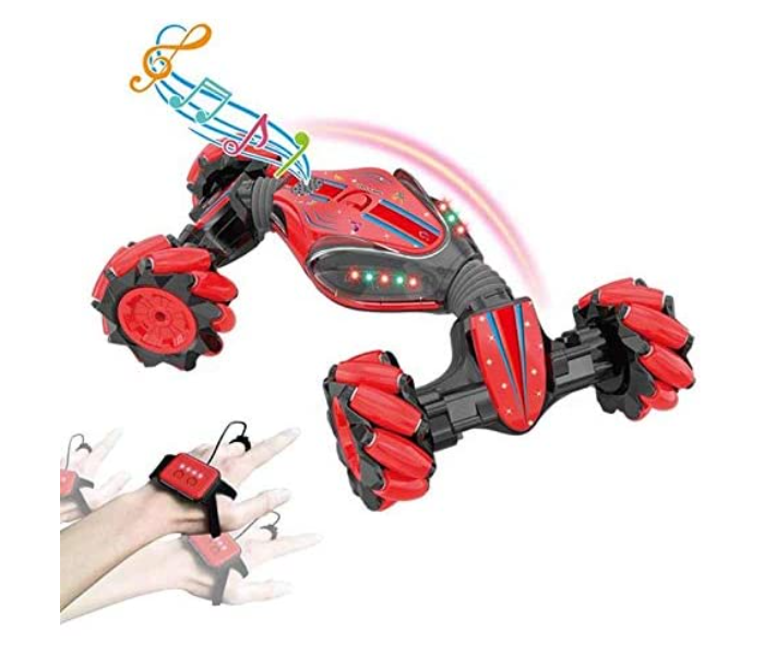 Off-Road Double Side Driving Stunt Remote Control Car for Kids - Red and Black - Zoom Image 4