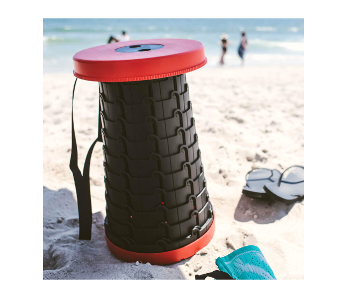 Twist n Sit Retractable Folding Telescoping Stool Sturdy - Red and Black - Zoom Image 6