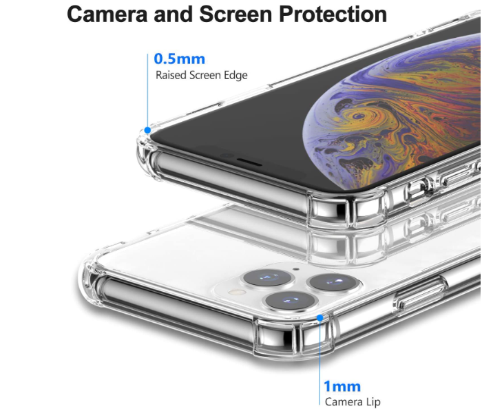 IP11PRO Reinforced Edges TPU Bumper Anti-Scratch  and Shock Proof Cover Compatible with iPhone 11 Pro - Transparent - Zoom Image 6