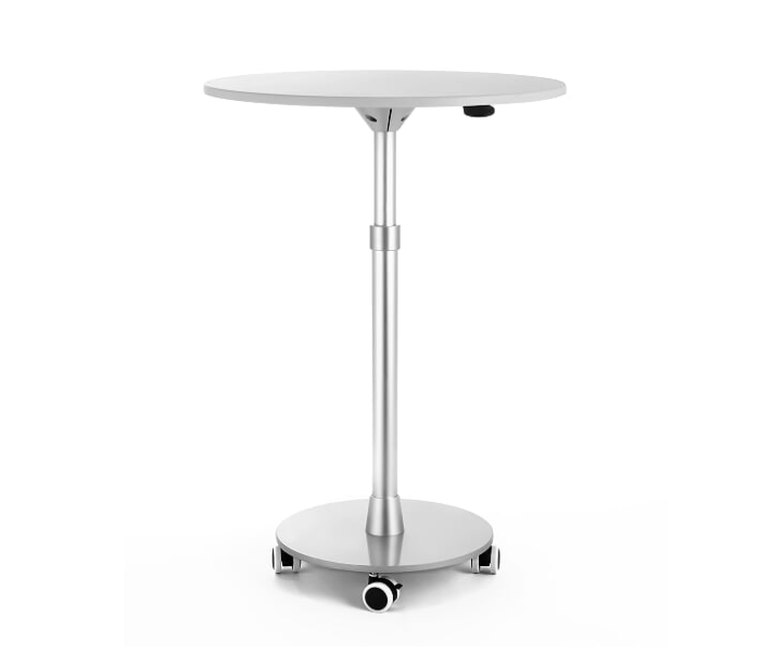 TMH 10TS Height Adjustable Round Laptop Floor Table - Silver - Zoom Image