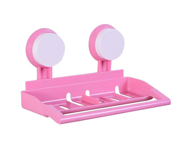 Double Suction Cups Soap Box Towel Holder - Pink - Zoom Image