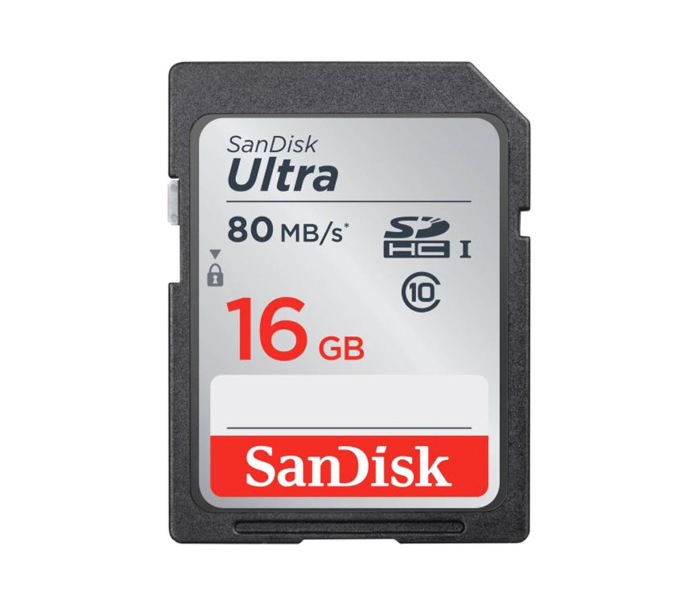 SanDisk 16GB Ultra SDHC I Class 10 Memory Card - Black - Zoom Image 1