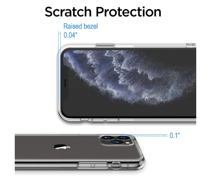 IP11PRO MAX Shock Proof Bumper Soft TPU Silicone Transparent Anti-Scratch Cover Compatible with  iPhone 11 Pro Max- Transparent - Zoom Image 4