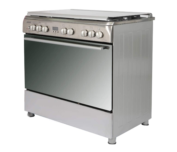 Akai 9060TBFS 90X60cm 5 Gas Burner Stainless Steel Cooking Range- Silver - Zoom Image 3