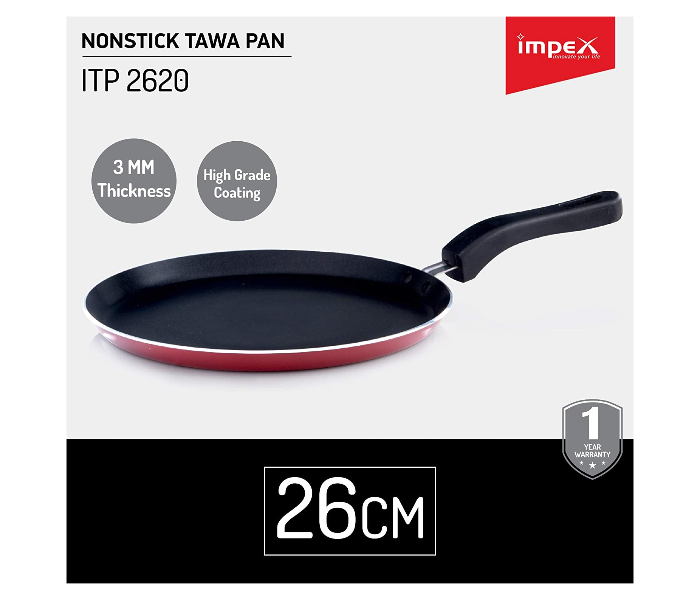 Impex ITP2620 26cm Tawa Pan - Black - Zoom Image 2