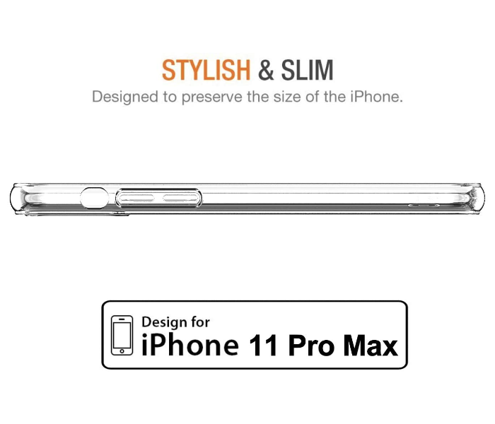 IP11PRO MAX Shock Proof Bumper Soft TPU Silicone Transparent Anti-Scratch Cover Compatible with  iPhone 11 Pro Max- Transparent - Zoom Image 6