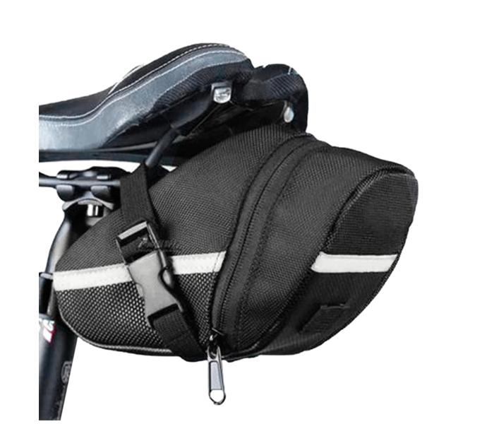 Waterproof Cycling Rear Saddle Bag with Reflector and Large Capacity - Black - Zoom Image 1