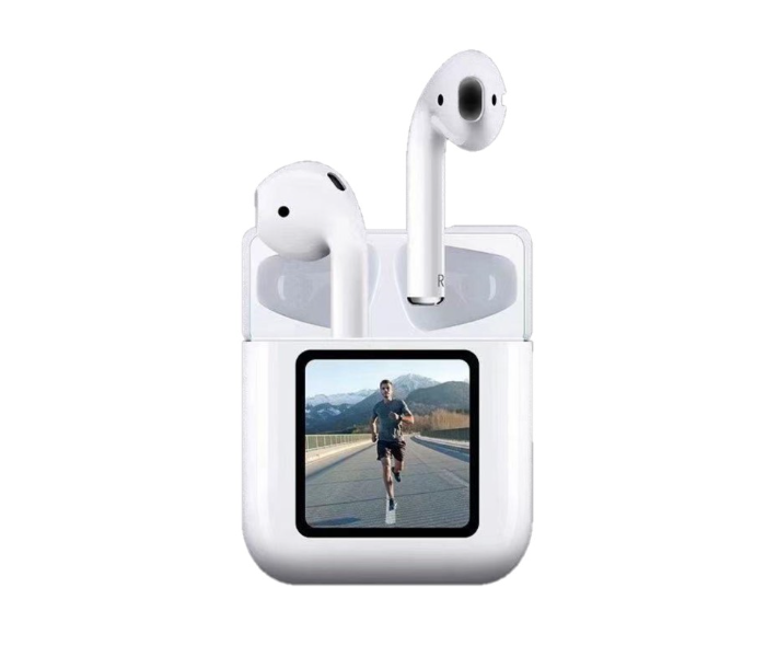 True Wireless NR550 Bluetooth Airbuds with LCD Display - White - Zoom Image 1