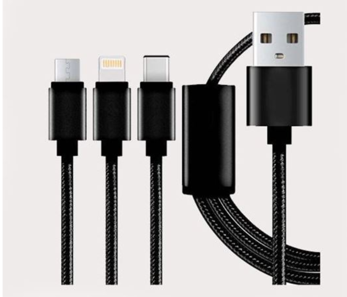 Ibrit 1M Tough 3 in 1 USB Cable - Black - Zoom Image