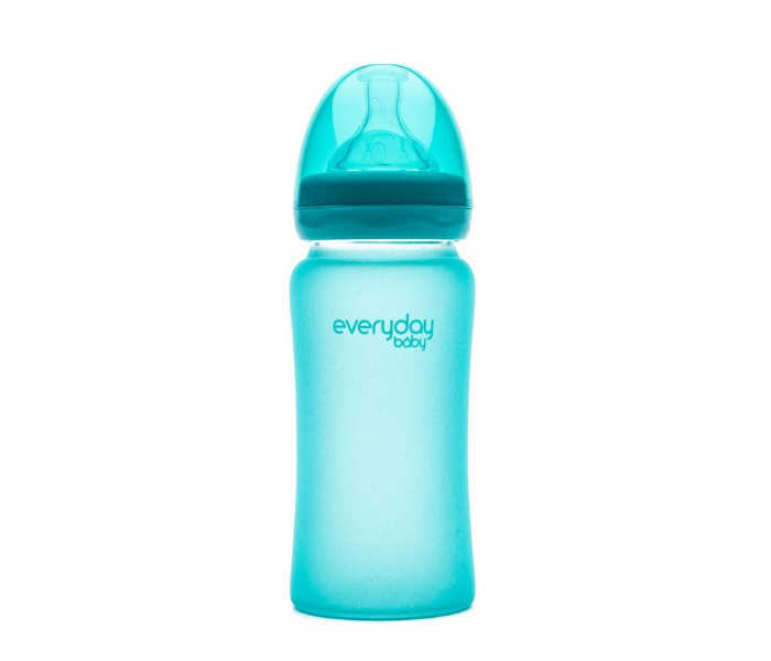 Everyday Baby 240ml Glass Heat Sensing Baby Bottle - Turquoise - Zoom Image 1