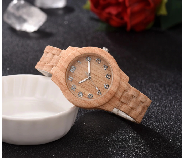 Luxury Bran Women Quartz Bamboo Watches- Beige - Zoom Image 3