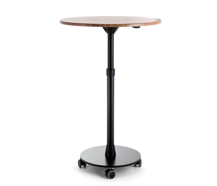 TMH 10TH Height Adjustable Round Laptop Floor Table - Wood - Zoom Image