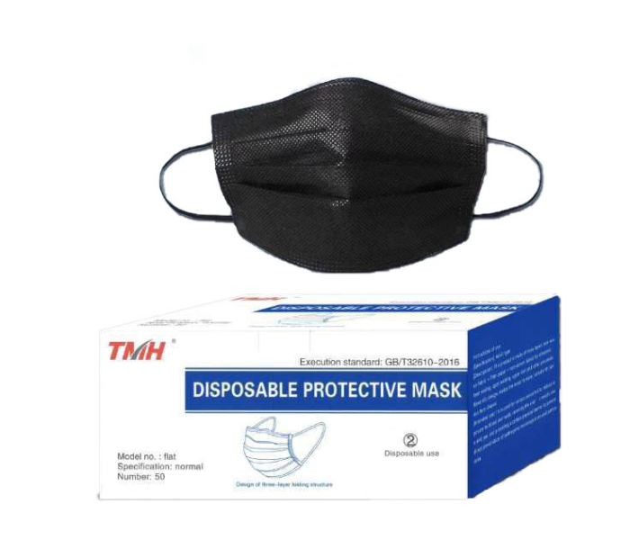 TMH-038 50Pieces Disposable Black Face Mask - Zoom Image