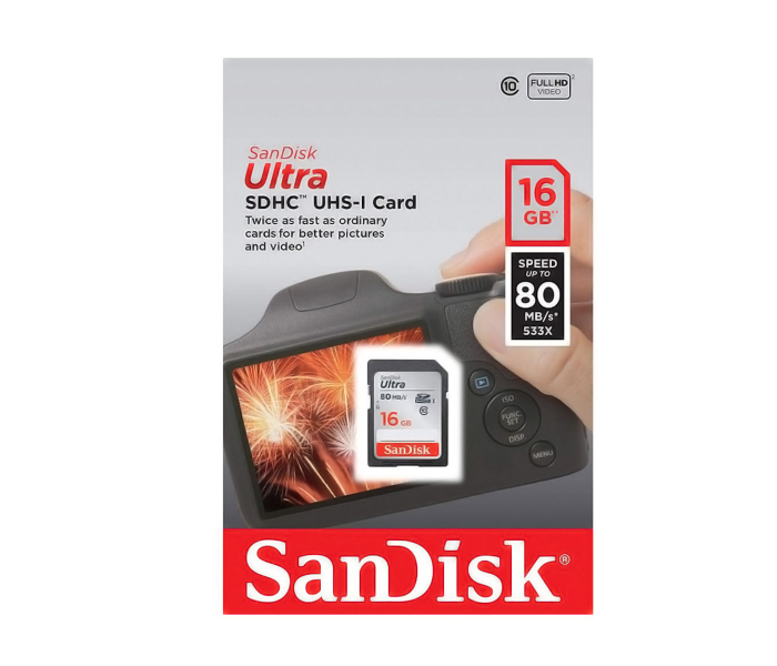 SanDisk 16GB Ultra SDHC I Class 10 Memory Card - Black - Zoom Image 4