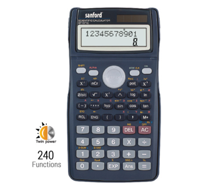 Sanford SF1571C Twin Power Scientific Calculator - Blue - Zoom Image 2