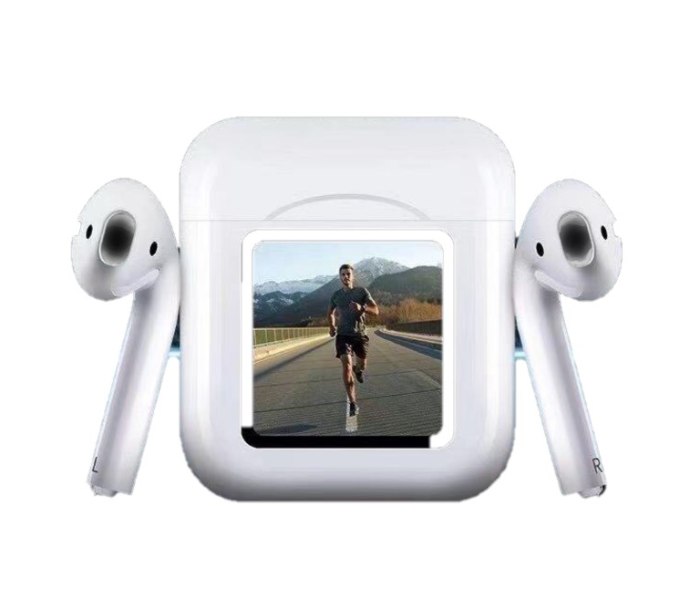 True Wireless NR550 Bluetooth Airbuds with LCD Display - White - Zoom Image 2